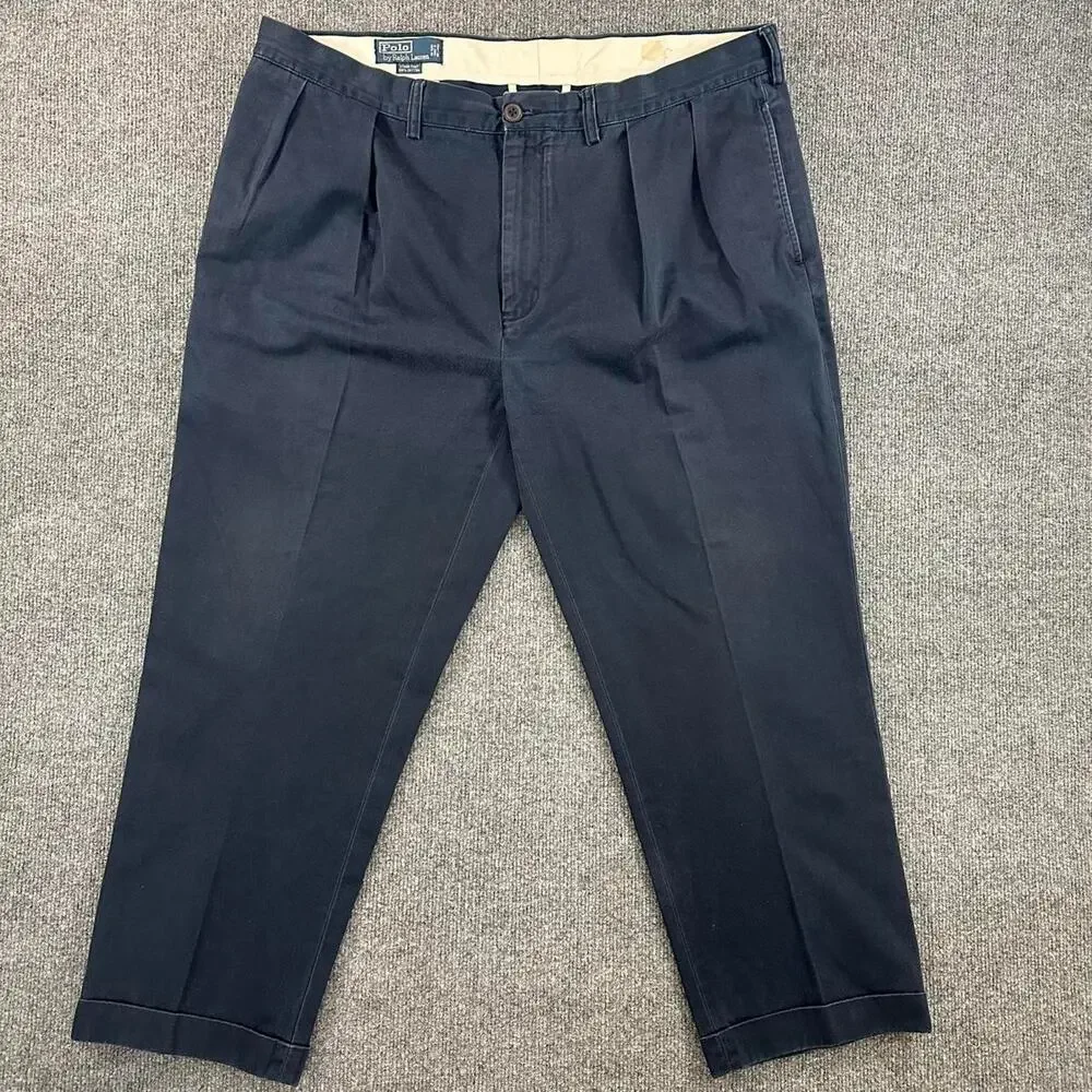 Polo Ralph Lauren Men’s Ethan Pant Vtg 90's Cuffed Pleated Preppy Chinos 40x32